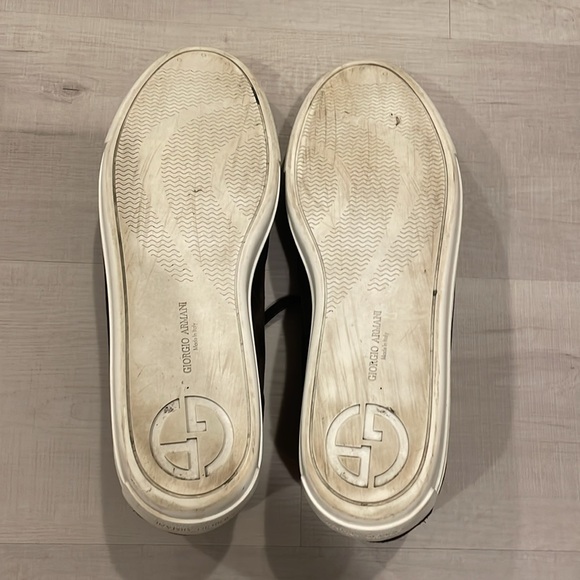 Giorgio Armani - Brown Leather and suede Sneakers - Size 45 Ital - Picture 7 of 11